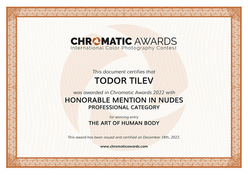 Chromatic Photography Awards_2022_Nudes - Achievements