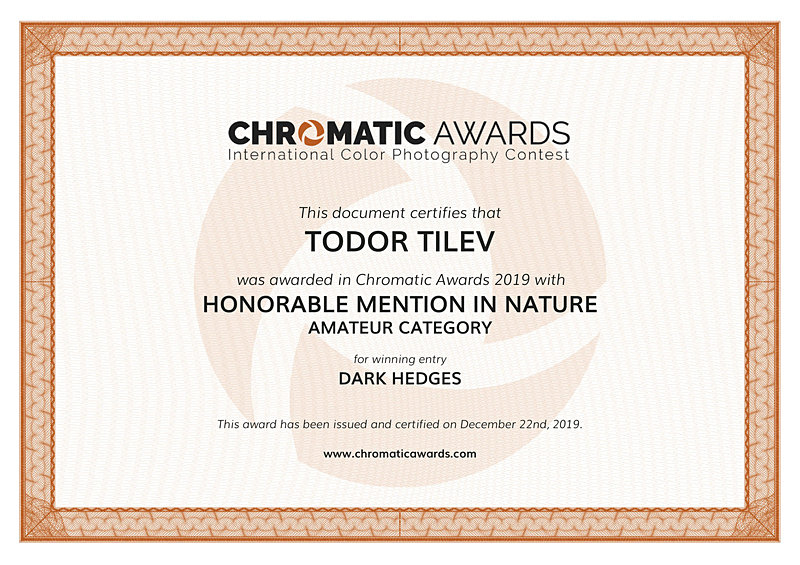 Chromatic International Colour Photography Awards_2019_Nature - Achievements