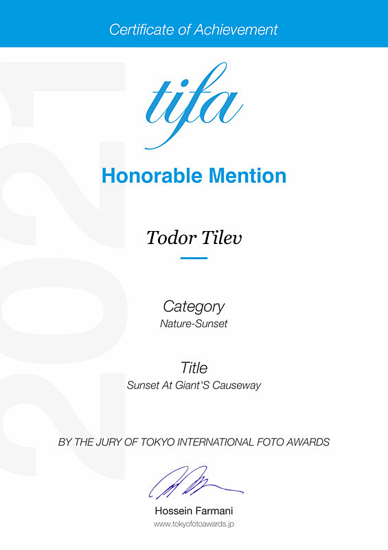 Tokyo International Foto Awards_Nature_Sunset - Achievements