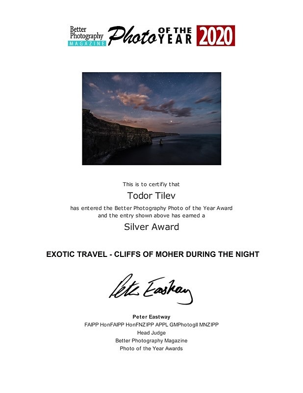 Better Photography Magzine Photo of the Year_2020__ Exitic Travel - Achievements