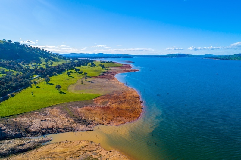Lake Hume Ebden VIC aerial drone fly Across Australia Outback Tours AAOTours Holiday tours