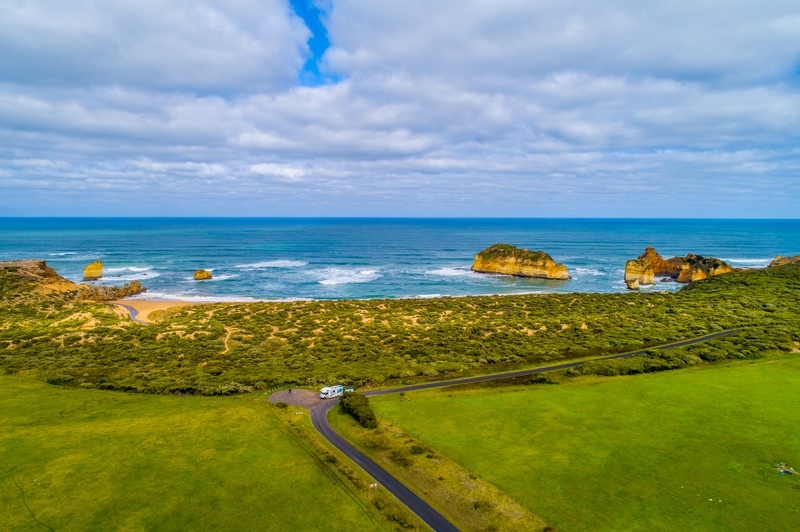 The Cove Drone fly Great Ocean Road VIC Across Australia Outback Tours AAOTours Travel Holiday
