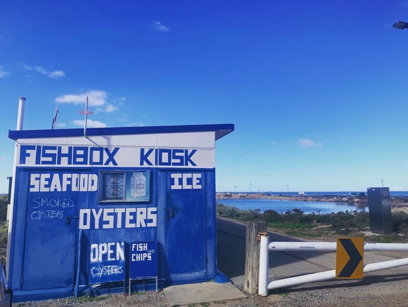 World famous Fishbox Kisok SA Across Australia Outback Tours aaotours travel Holiday seafood
