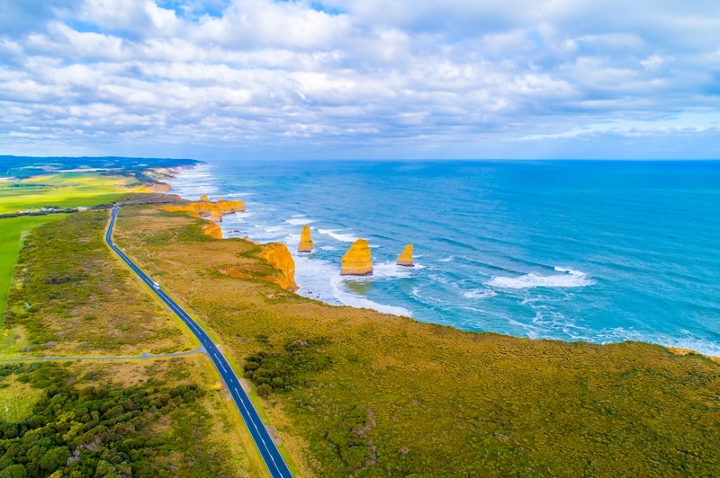 Twelve Apostles drone Fly Victoria Australia Across Australia Outback Tours AAOTours Aerial Photos