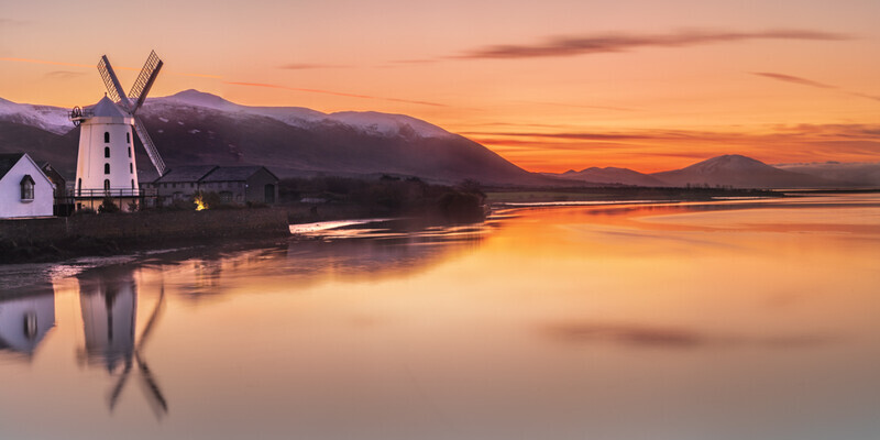 Blennerville Windmill and the Slieve Mish Mountains, Co Kerry by Irish Outdoor Photographer Adrian Hendroff - Landscape Photography in Ireland