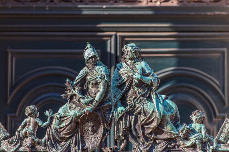 Armed Peace and Public Happiness, The Bronze Gate, St Mark's Campanile by Irish Photographer Adrian Hendroff - Outdoor Photography in Italy