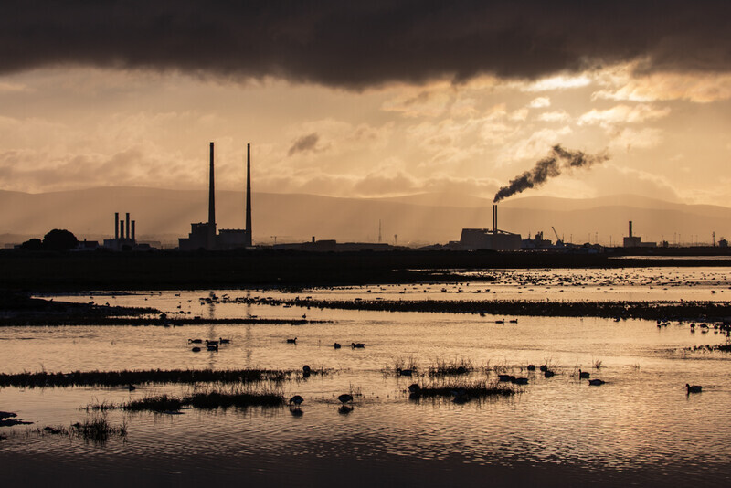 View Across The Mudflats to Poolbeg at Dusk, Bull Island, Dublin by Irish Outdoor Photographer Adrian Hendroff - Landscape Photography in