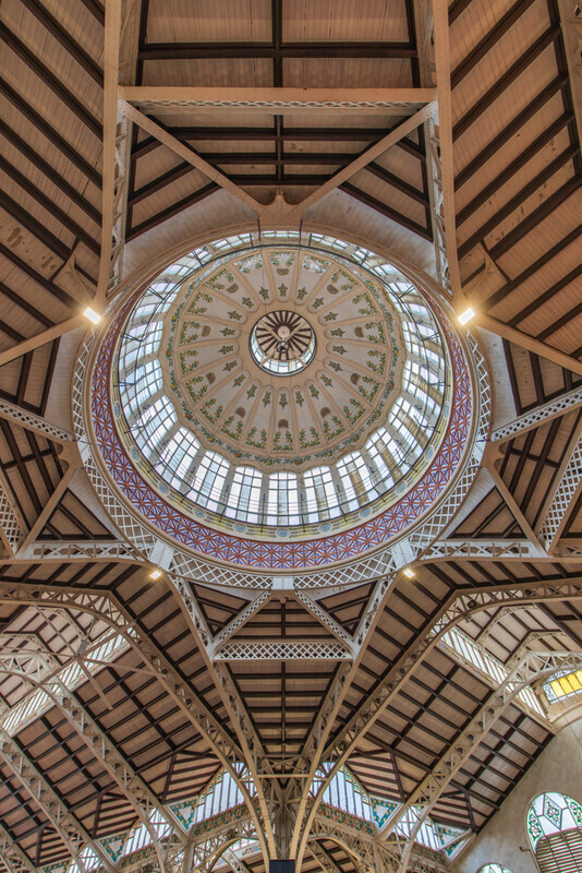 Main Dome, Mercado Central, Valencia by Irish Photographer Adrian Hendroff - Outdoor Photography in Spain