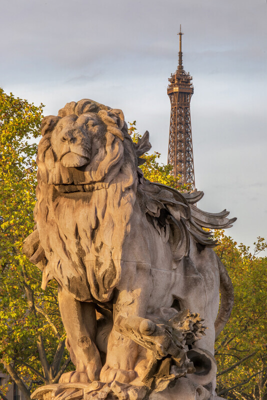 Lion Sculpture and the Eiffel Tower, Paris by Irish Outdoor Photographer Adrian Hendroff - Fabulous Viewpoints