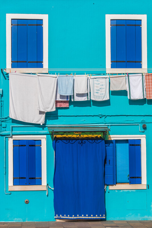 Blue House, Burano, Italy by Irish Photographer Adrian Hendroff - Outdoor Photography in Italy