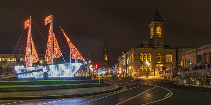 Christmas Lights at Dun Laoghaire Town, Dublin by Irish Outdoor Photographer Adrian Hendroff - Landscape and Outdoor Photography in Ireland