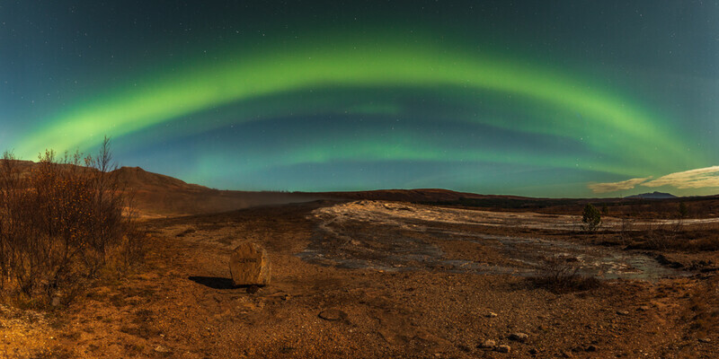 Aurora Over Geysir, Golden Circle, Iceland by Irish Photographer Adrian Hendroff - Outdoor Photography