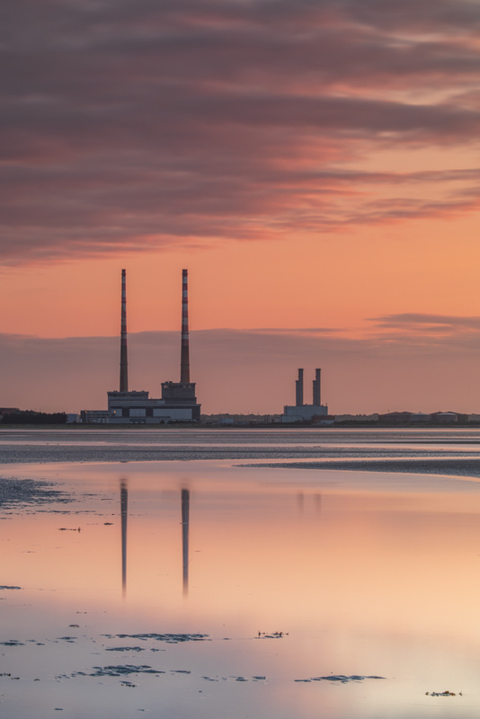 Poolbeg Chimneys from Booterstown, Dublin by Irish Photographer Adrian Hendroff - Landscape and Outdoor Photography in Ireland