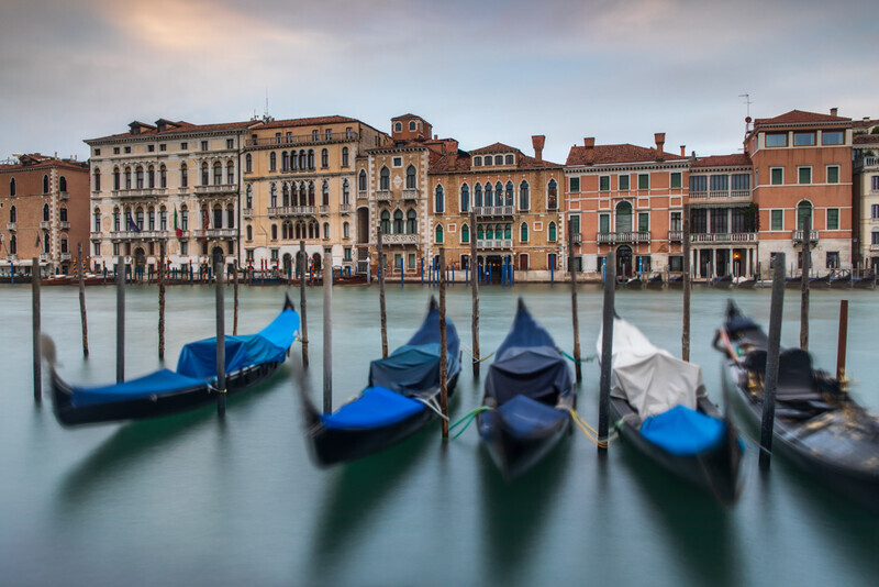 Swaying Gondolas, Fondamente Salute, Venice by Irish Photographer Adrian Hendroff - Outdoor Photography in Italy