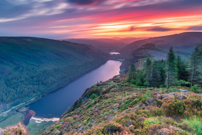 Sunrise Over The Upper and Lower Lake, Glendalough, Wicklow by Irish Photographer Adrian Hendroff - Landscape and Outdoor Photography in Ireland