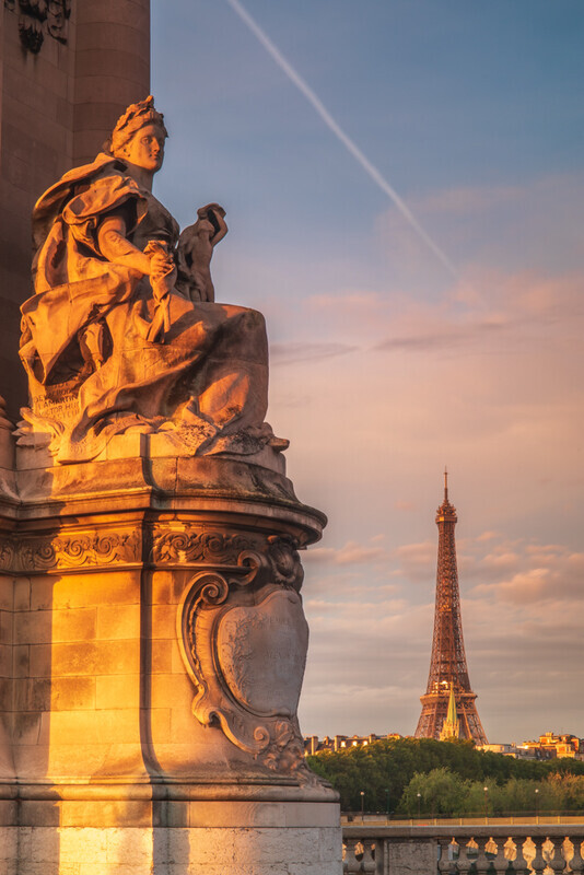 Pont Alexandre III Statue and Eiffel Tower, Paris by Irish Outdoor Photographer Adrian Hendroff - Fabulous Viewpoints