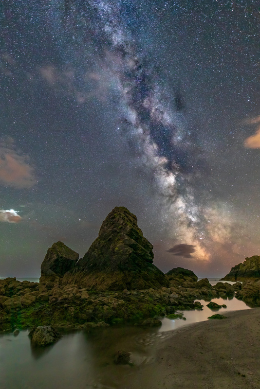 Milky Way Over Ballydowane Stacks, Copper Coast by Irish Photographer Adrian Hendroff - Landscape and Outdoor Photography