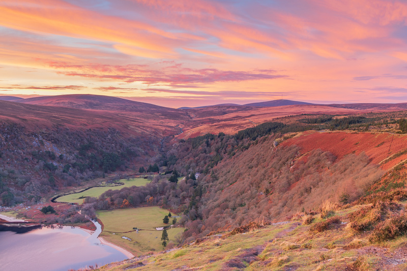 Lough Tay at Sunset in Autumn, Co Wicklow, Ireland  by Irish Outdoor Photographer Adrian Hendroff - Landscape and Outdoor Photography in Ireland