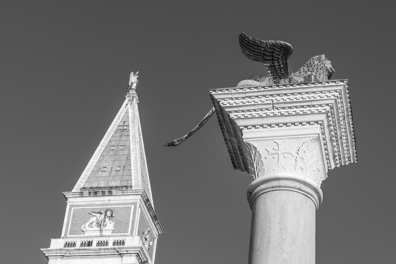 St Mark's Campanile and the Lion of Venice by Irish Photographer Adrian Hendroff - Outdoor Photography in Italy
