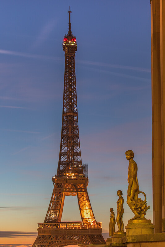 Trocadero Statues and Eiffel Tower, Paris by Irish Outdoor Photographer Adrian Hendroff - Fabulous Viewpoints