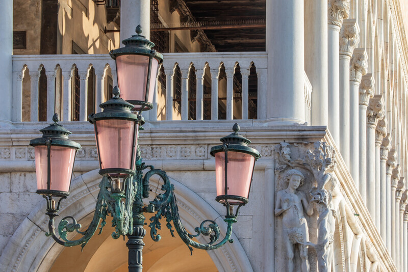 Venetian Street Lamp, Doge's Palace by Irish Photographer Adrian Hendroff - Outdoor Photography in Italy