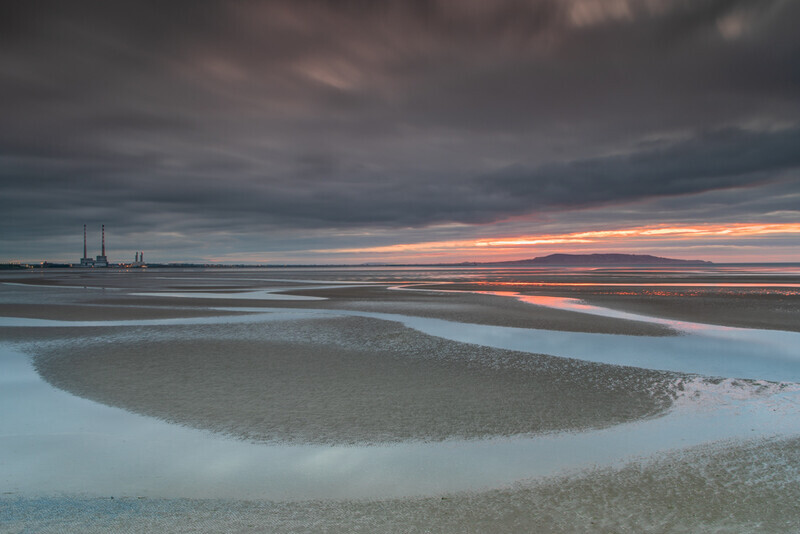 Poolbeg Chimneys and Howth across Dublin Bay by Irish Photographer Adrian Hendroff - Landscape and Outdoor Photography in Ireland