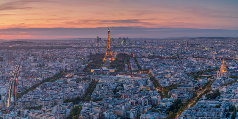 Paris Panorama at Dusk, France by Irish Outdoor Photographer Adrian Hendroff - Fabulous Viewpoints