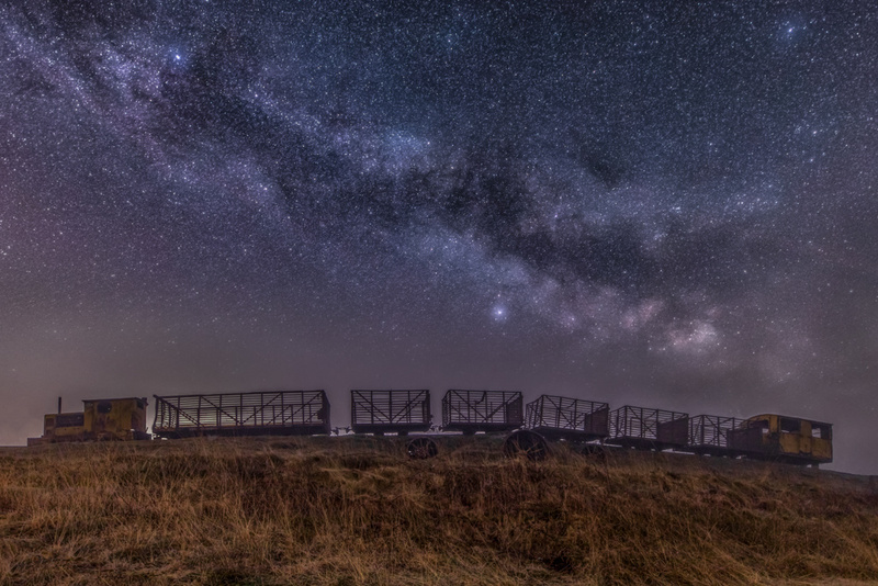 Milky Way Over Sky Train, Lough Boora Discovery Park by Irish Photographer Adrian Hendroff - Landscape and Outdoor Photography