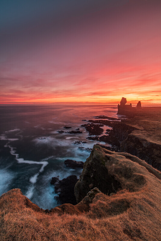 Sunset at Londrangar, Snaefellnes, Iceland by Irish Photographer Adrian Hendroff - Outdoor Photography