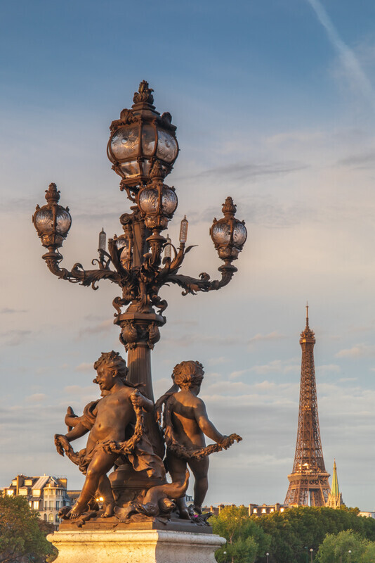 Candelabra Lamp Post and Eiffel Tower, Paris by Irish Outdoor Photographer Adrian Hendroff - Fabulous Viewpoints