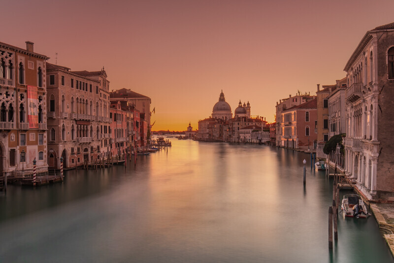 Sunrise from Ponte dell'Accademia to La Salute, Venice by Irish Photographer Adrian Hendroff - Outdoor Photography in Italy
