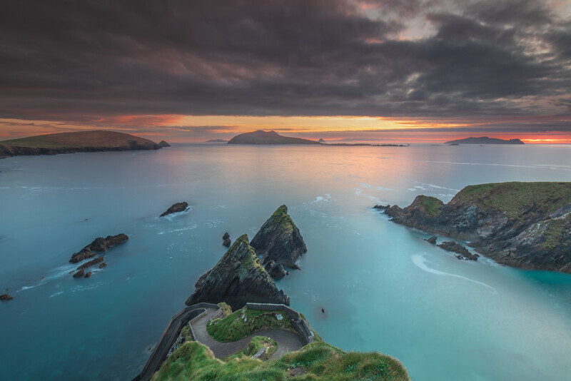 Dusk Falling, Dunquin Pier, Dingle by Irish Outdoor Photographer Adrian Hendroff - Landscape Photography in Ireland