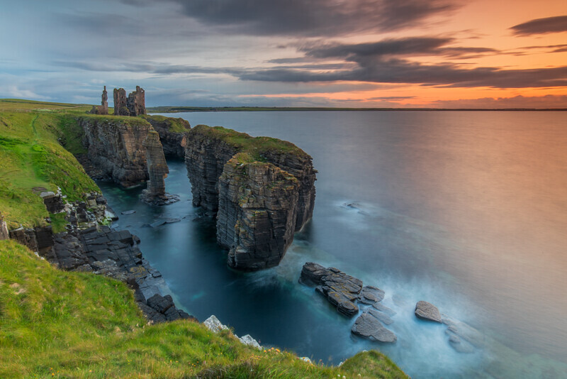 Summer Sunset, Castle Sinclair Girnigoe, Scotland by Irish Outdoor Photographer Adrian Hendroff - Landscape Photography in Scotland