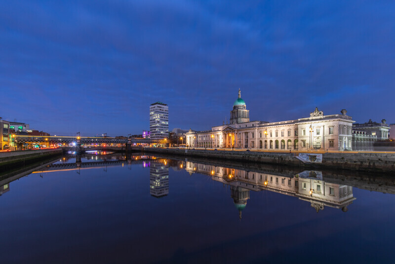 Custom House and Liberty Hall In The Blue Hour, Dublin by Irish Photographer Adrian Hendroff - Landscape and Outdoor Photography in Ireland