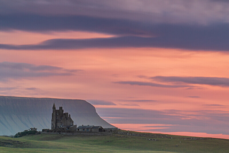 Sunset Over Classiebawn Castle and Benbulben, Co Sligo by Irish Outdoor Photographer Adrian Hendroff - Landscape Photography in Ireland