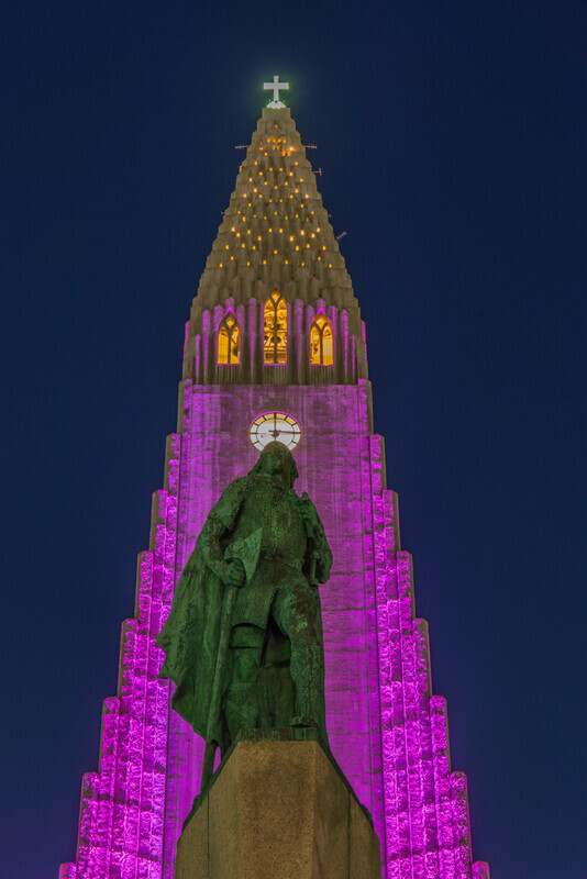 Leif Eiriksson and Hallgrimskirkja, Reykjavik, Iceland by Irish Photographer Adrian Hendroff - Outdoor Photography
