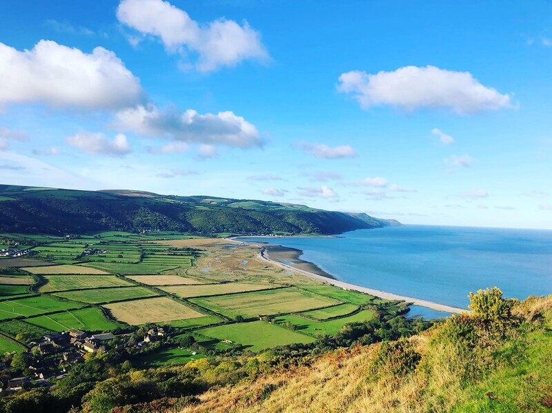 View out to sea across Porlock - Around porlock