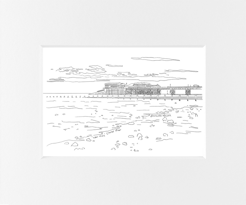 Low Tide - Cromer Pier - Line Art