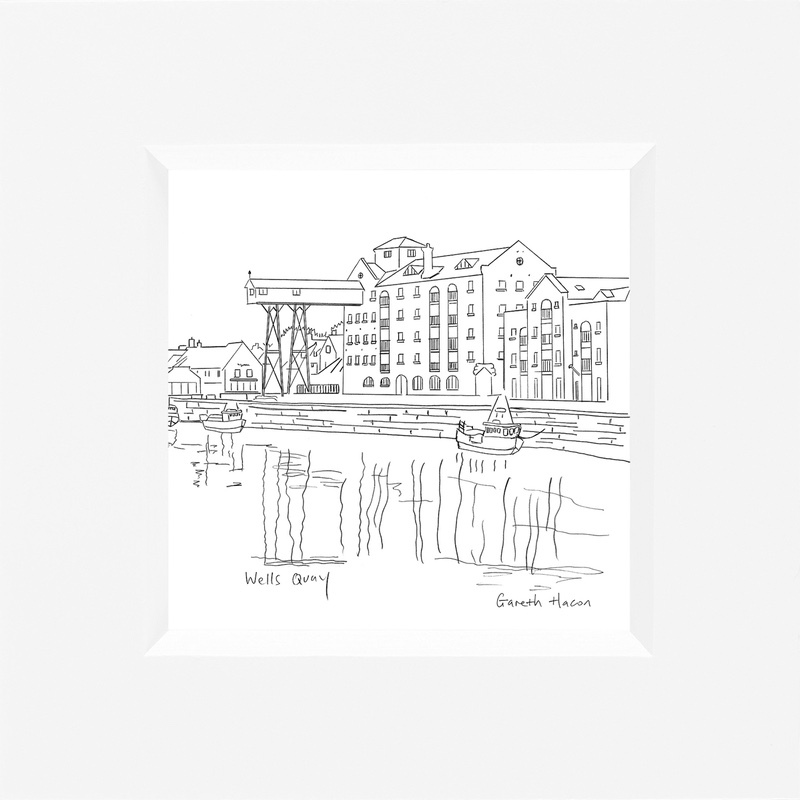 Well Quay - Norfolk - Line Art Square