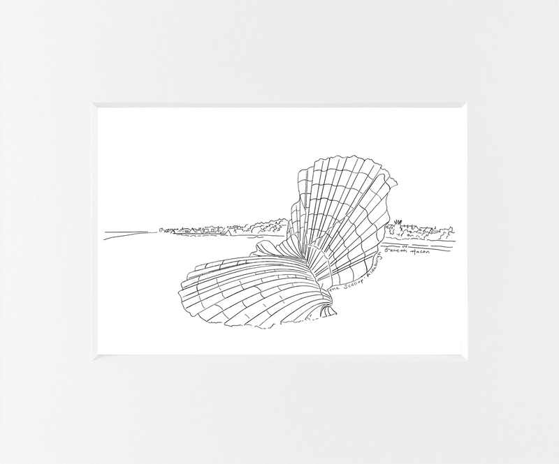 The Scallop - Aldeburgh - Line Art