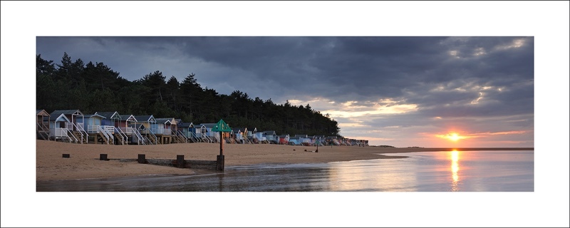 panoramic photograph of wells and holkham beach huts
