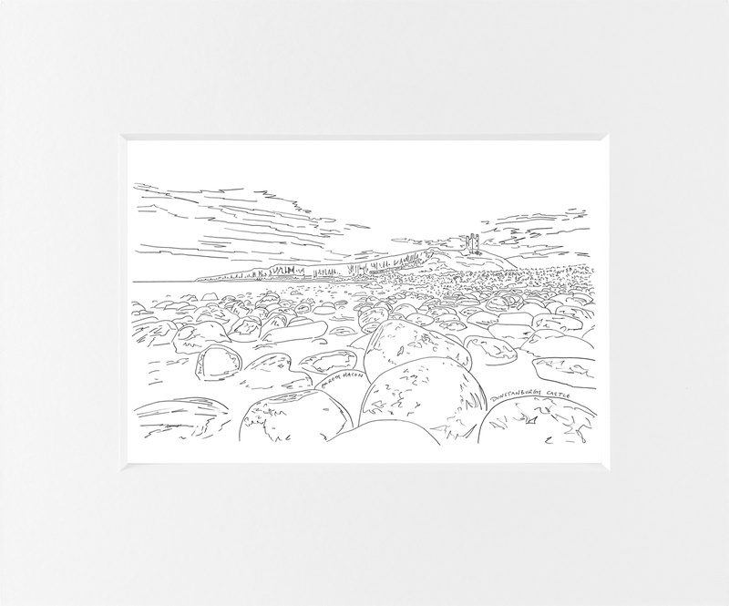 Dunstanburgh Castle - Northumberland - Line Art