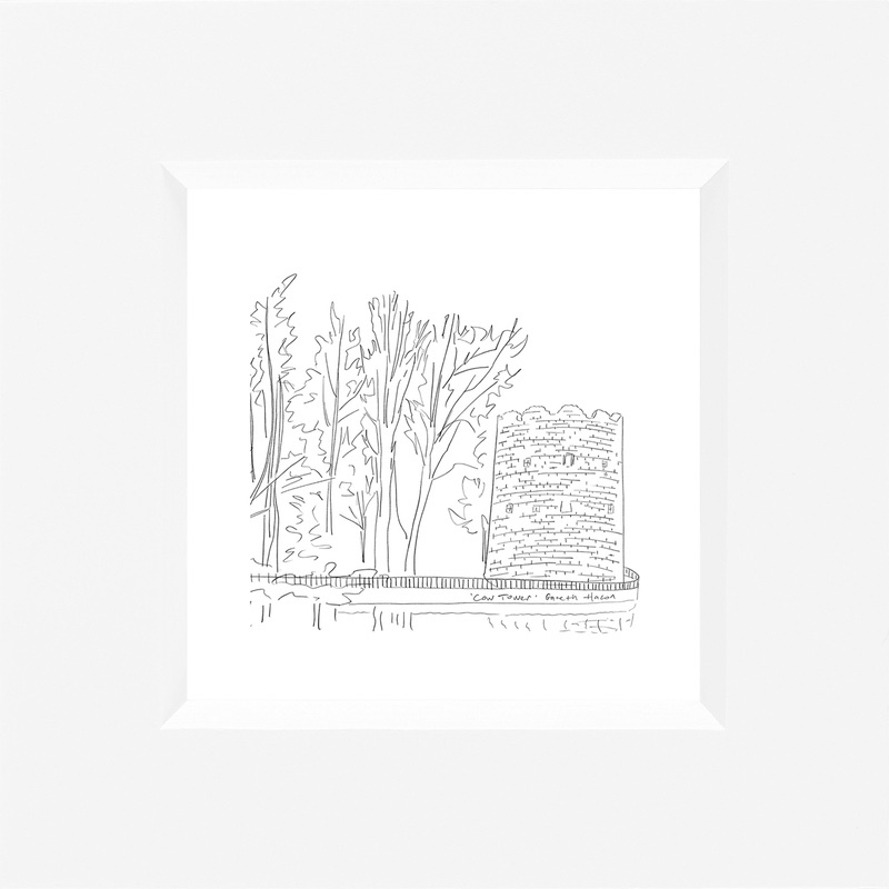 Cow Tower - Norwich, Norfolk - Line Art Square