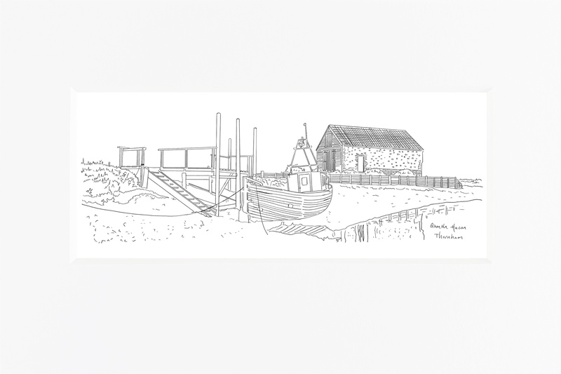 Thornham - Panoramic Line Art