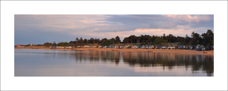 panoramic photograph of wells and holkham beach huts