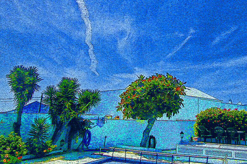 A photographic colour print of a Lanzarote scene