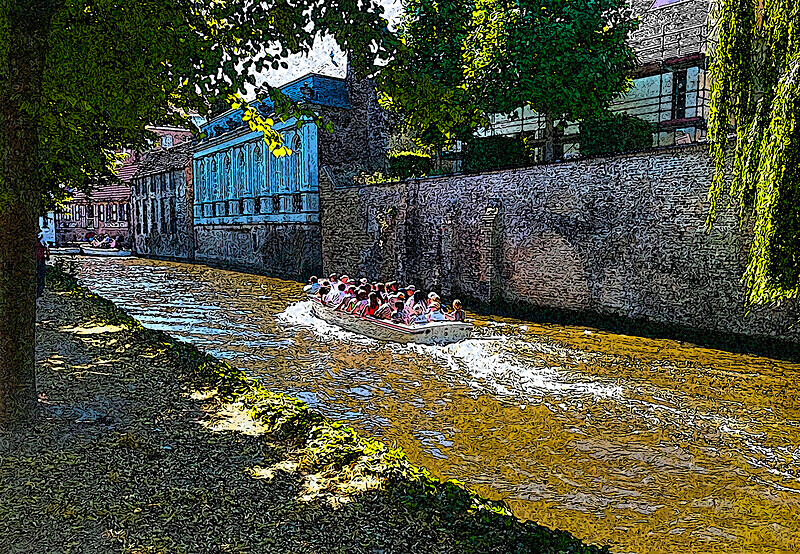 Photographic print, Scene on the Canal, Bruges