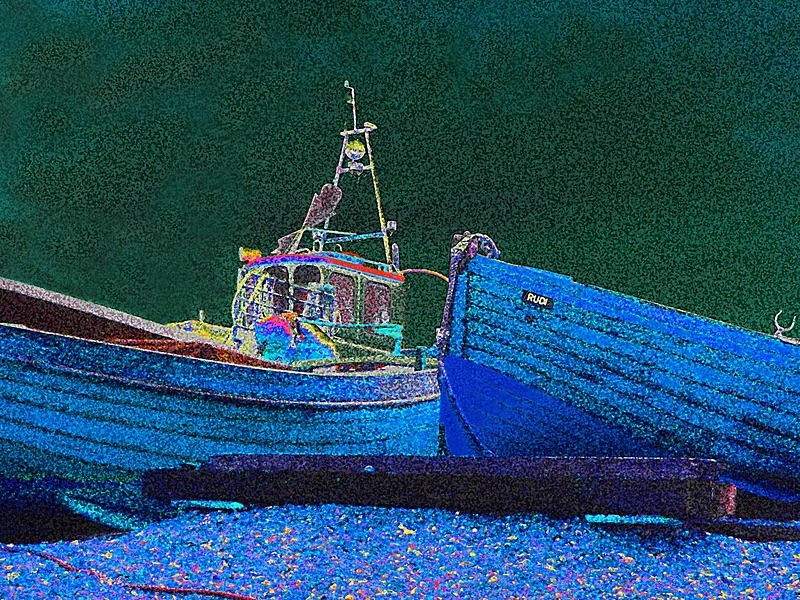 Photographic print of boats on Deal beach