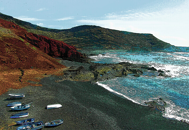 A landscape Photographic print near the Green Pool,  El Golfo, Lanzarote