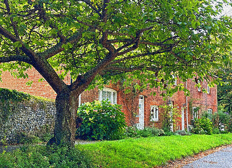 Scene near The Church, Eastry - EASTRY PRINTS.